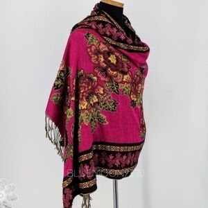 Scarf Shawl wrap Large Vintage Embellished Beaded Unique Excellent Condition